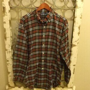 Ralph Lauren Blake Cotton Flannel Plaid Button Down‎ size Large